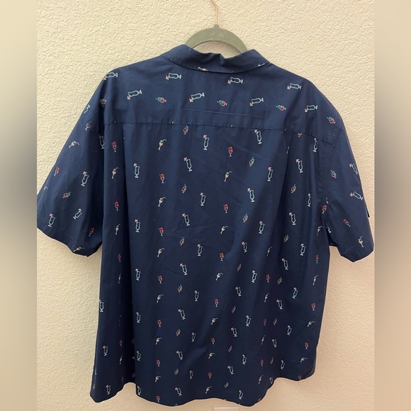 Croft & Barrow Navy Blue Patterned Casual Shirt - Picture 5 of 6